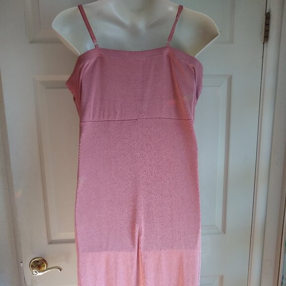 boohoo Rose Pink Plus Lois Asymmetric Midi Dress - Picture 2 of 6